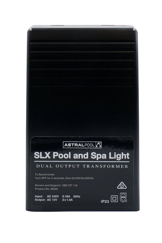 AstralPool SLX Pool and Spa Light Dual Output Transformer on a white background