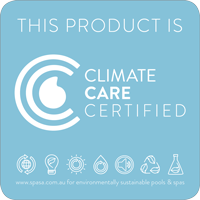 Climate Care Certified logo on a blue background