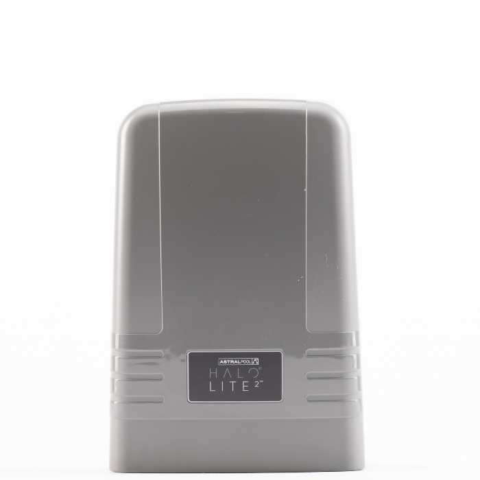 Gray electronic device with 'HALO LITE 2' branding on a white background