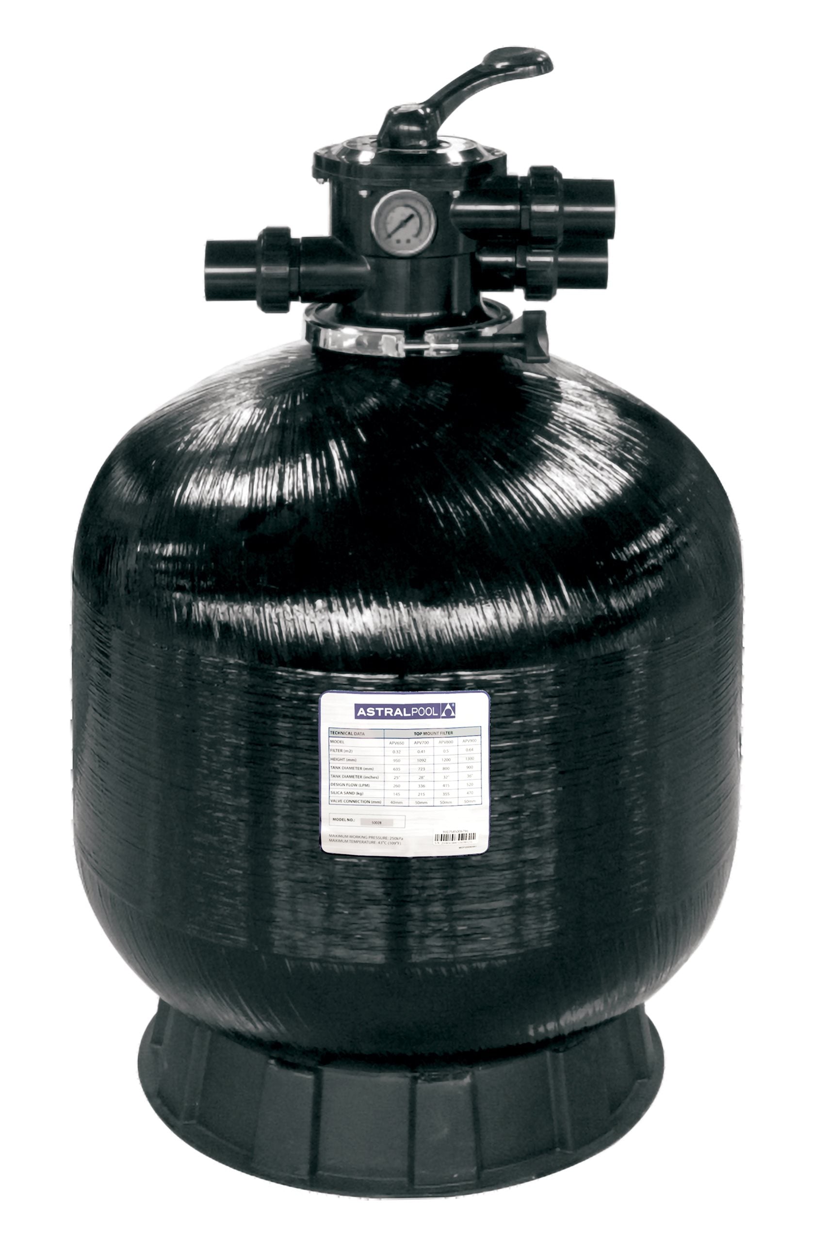 Top Mount FG Fibreglass Media Pool Filters