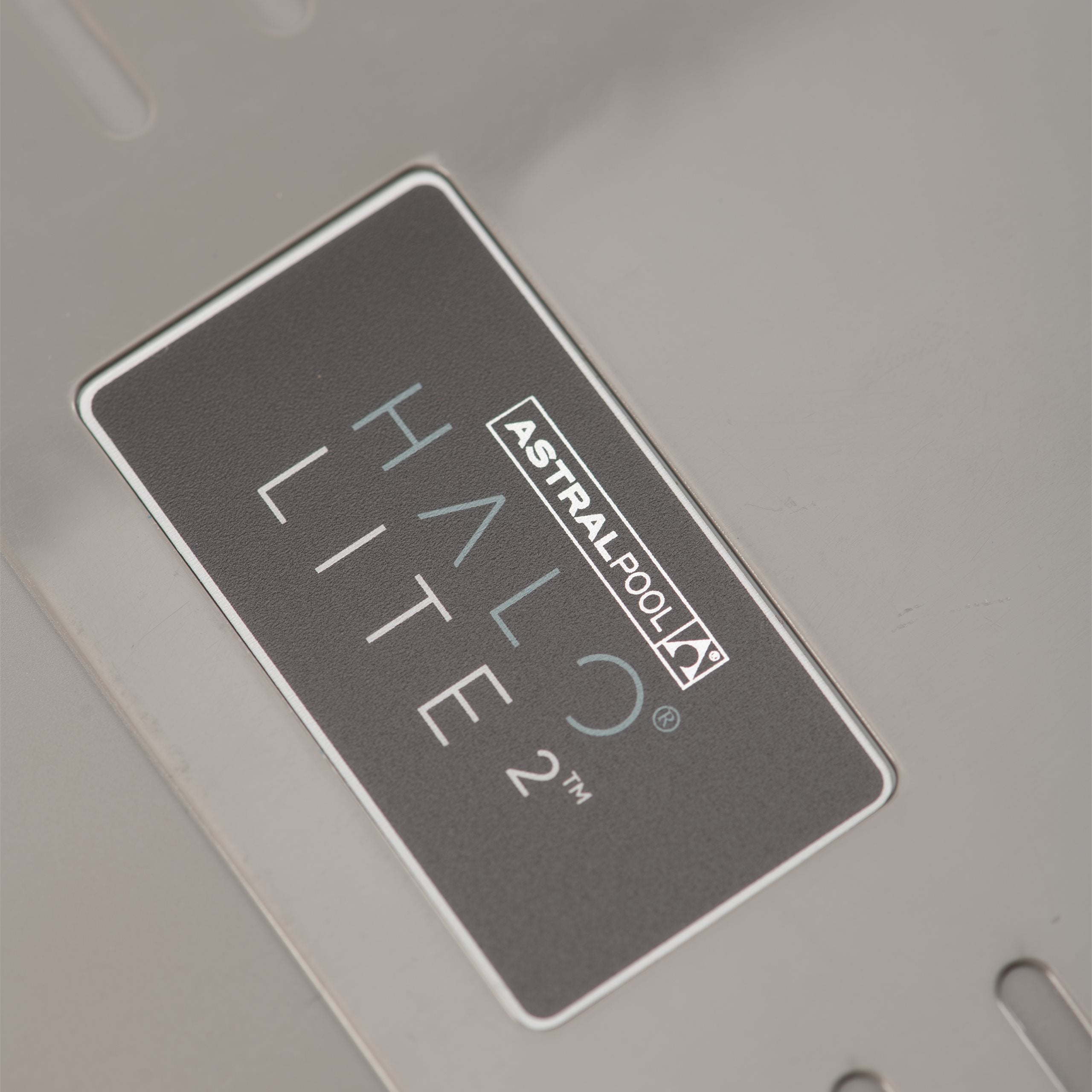 AstralPool Halo Lite 2 label on a pool cover